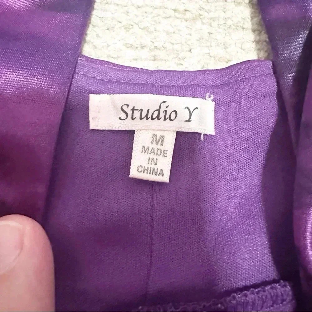 Y2K Studio Y  Purple ruched top size medium - Picture 11 of 12